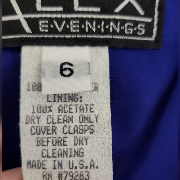 ALEX EVENINGS 2 piece skirt set. Radiant Blue with sparkly buttons. Size 6 - Picture 3 of 16